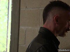 Hey biker guy unchained that hot blonde just to pound her hard in full BDSM mode