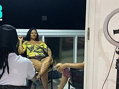 brazilian wife takes two monster cocks while hubby watches humiliated