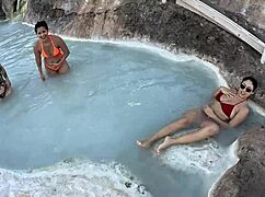 Mountain Hot Springs Car Ride Turns into Latina Big Ass Pussy Lick and Fuck