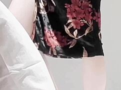 Skinny asian college girl flaunts legs feet in sexy one piece