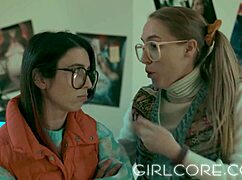 Nerdy blinded lesbians scissor and trib with hot virtual milf in parody