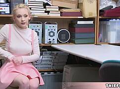 reverend's cute petite assistant caught stealing, tight pussy punished rough doggystyle