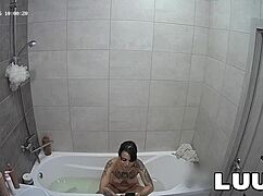 luuv tatted emily voyeurs her flashing tits on private amateur call!