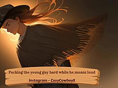 Fucking this young guy so hard he moans and orgasms everywhere!