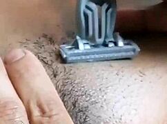 I fucked her hairy pussy, came inside then shaved her smooth