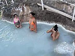 Mountain Hot Springs Car Ride Turns into Latina Big Ass Pussy Lick and Fuck