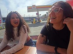 Mountain Hot Springs Car Ride Turns into Latina Big Ass Pussy Lick and Fuck