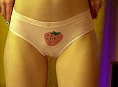 Her Pulsing Desire for Strawberry Panties Clinging to Round Curvy Ass