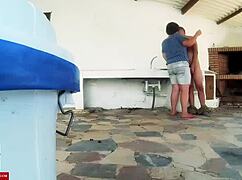 grilling fatty's ass right by the barbecue fire