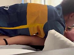 Girlfriend sneaks big cock from boyfriend's best friend