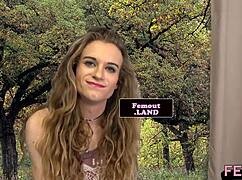 Hey tattooed shemale newbie strokes her hard cock solo