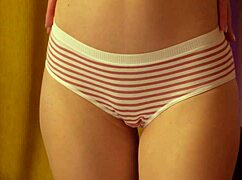 Her Pulsing Desire for Strawberry Panties Clinging to Round Curvy Ass