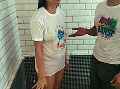 Bro fucks saara's tight anal hard on holi 🎉 she skips friends for big cock pounding 😈