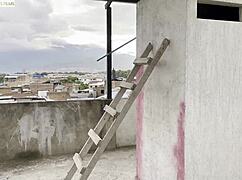 curvy colombian stepmom with huge natural tits fucks muscular worker beside stepdaughter