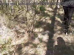 Sexy amateur struts in high heels through forest pantyhose teasing big ass outdoors