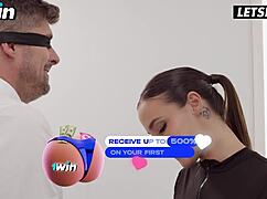 sexy babe amirah adara rides blindfolded step bro's huge cock doggystyle to orgasm!