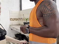 curvy colombian stepmom with huge natural tits fucks muscular worker beside stepdaughter