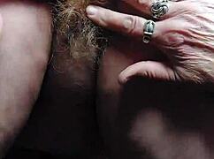 granny rams cucumber deep into hairy wet pussy