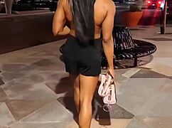 Erotic female bodybuilder babe flexes her muscular power in hot display