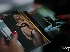 Deeper September and Aaron's Lingerie Fight Ends in Bent Over Rough Pussy Pounding and Creampie