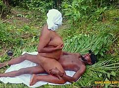 sexy village king's daughter fucked hard in bush by big cock 😩🔥 creampie cowgirl!