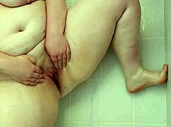Bbw Brunette Teases Huge Tits Ass in Homemade Shower