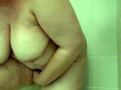 Bbw Brunette Teases Huge Tits Ass in Homemade Shower