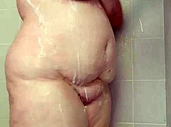Bbw Brunette Teases Huge Tits Ass in Homemade Shower