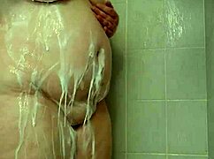 Bbw Brunette Teases Huge Tits Ass in Homemade Shower