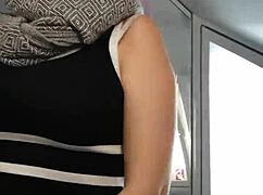 Naughty Slut Fingers Pussy Wild In Crowded Train!