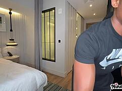 hey bellboy i caught you stroking that big cock now let horny milf nina dolci ride it doggystyle deep!