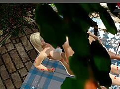 bold 3d hentai anime cartoon thrusts monster cocks in wild animation