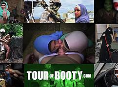 us soldier eyes sexy arab cleaning lady's big booty