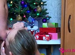 Russian Snow Maiden Nata Sweet Gifts Passionate Sloppy Blowjob