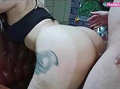 tattooed blonde bombshell loves getting slapped rough doggystyle