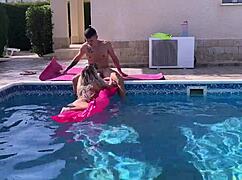 neighbor's hot milf bent over pool fucked doggy style deep?