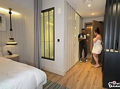 hey bellboy i caught you stroking that big cock now let horny milf nina dolci ride it doggystyle deep!