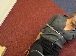 teen violet haze bound and choked deepthroating as real estate agent