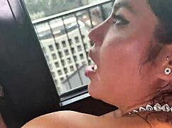 Fuck yeah! Sara Retali's big tits Latina slammed hard in red lingerie!