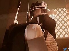 Roblox Egirl's Naughty Self Anal Tease with Cock Suck