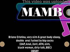 briane cristina's slim black waist wrecked by double anal bbc dirty talk pounding