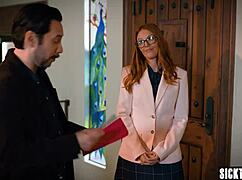 Sweet big tits teen student leana lovings seduces administrator for rough cock fuck