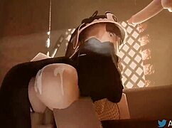 Roblox Egirl's Naughty Self Anal Tease with Cock Suck