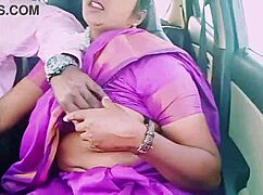 Indian Saree Housewife Dirty Talks Car Driver in Hot Ride