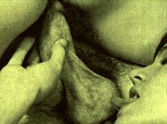 back in the day, hairy vintage lesbians get into bisexual group pussy play