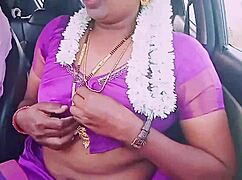 Indian Saree Housewife Dirty Talks Car Driver in Hot Ride