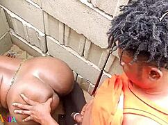 your boyfriend's rough doggy wrecks my wet ass outdoors!