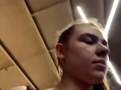 18yo BBW FINGERS FAT PUSSY then CUMS in crowded GYM