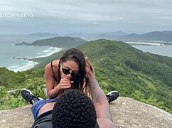 bareback outdoor pounding leaves slut's pussy overflowing with thick cum in public