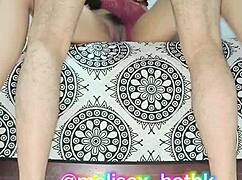 sexy milf poses in hot red lingerie showing natural tits